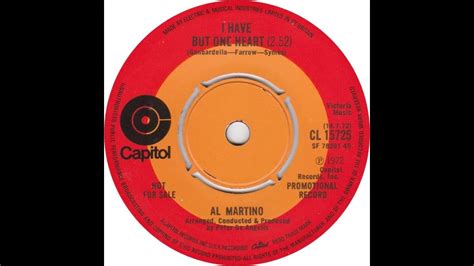 Al Martino I Have But One Heart YouTube