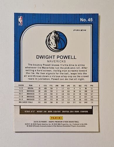 Hoops Prem Stock Blue Cracked Ice Prizm Dwight Powell