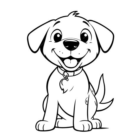 Premium Vector | Vector illustration of a cute Puppy for kids colouring