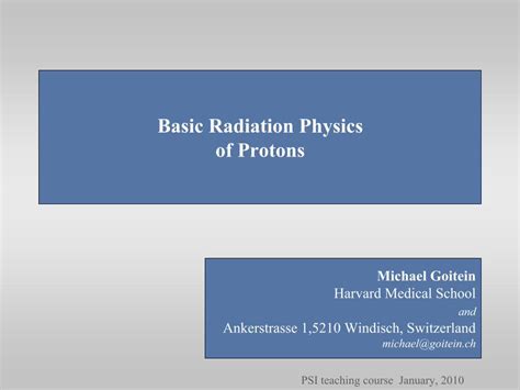 PDF Basic Radiation Physics Of Protons CERN Photons And Electrons