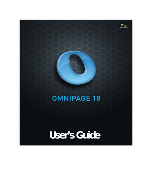 Nuance ScanSoft OmniPage Pro 18 0 Users Guide