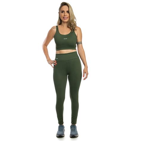 Conjunto Calça Legging Top Alça Feminino Roupa Academia Fitness Zero