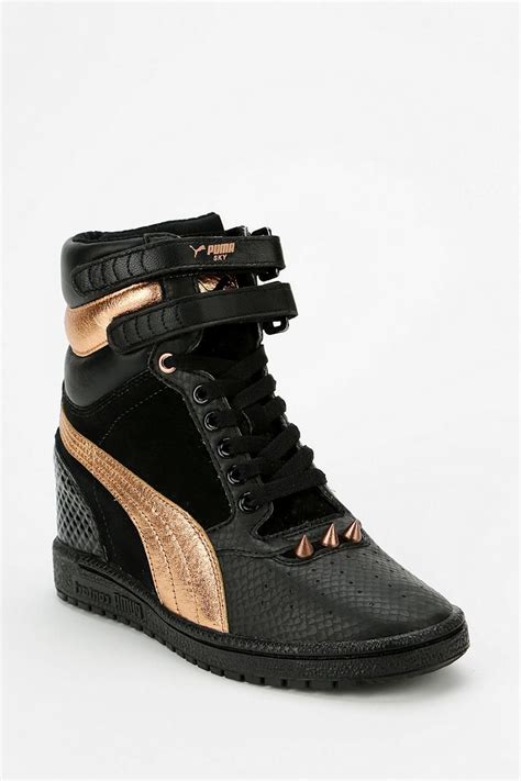 Puma Sky Wedge Spike Stud Hidden Wedge High Top Sneaker How To Wear