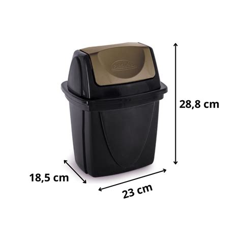 Lixeira Tampa Basculante Ecoblack Cesto De Lixo Para Pia 4 9 Litros