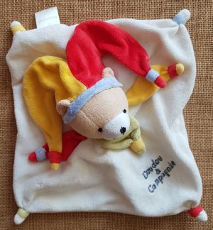 Doudou Ours Blanc Jaune Et Rouge Arlequin Doudou Et Compagnie