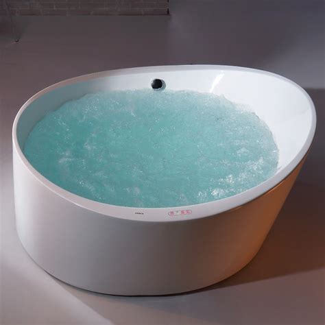 Eago Am2130 6 Foot Round Free Standing Acrylic Air Bubble Bathtub