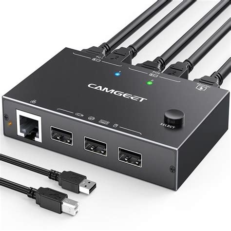 KVM-переключатель Коммутатор 4K USB KVM переключатель RJ45 Ethernet ...