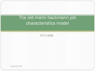 Ppt Hackman Oldhams Job Characteristics Model Powerpoint