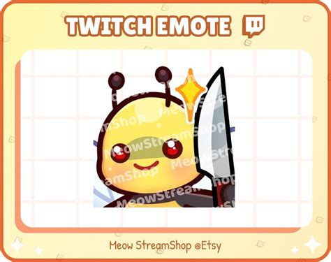 Twitch Emote Cute Bee Knife Knives Yandere Angry Evil Emotes