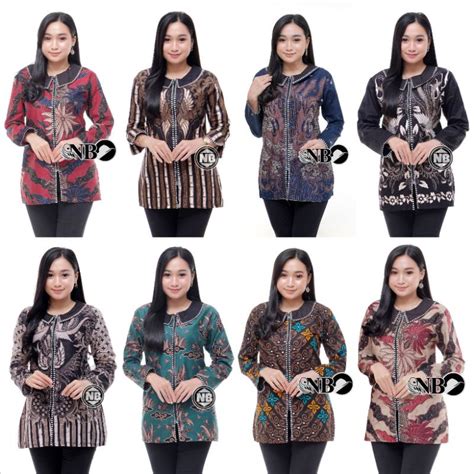 Jual Ori Aksara Batik Atasan Batik Wanita Blouse Bluse Batik Kerja