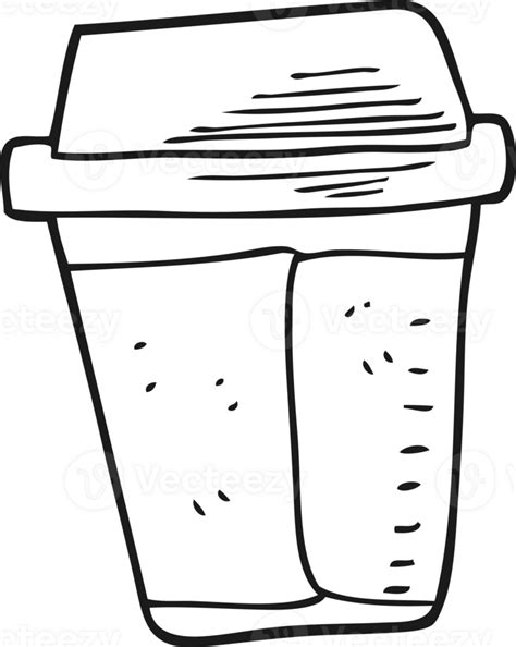 Hand Drawn Black And White Cartoon Coffee 45183548 Png