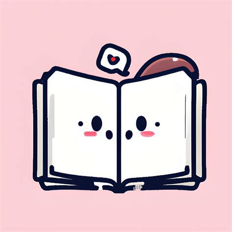 Chibi Kawaii Open Book · Creative Fabrica