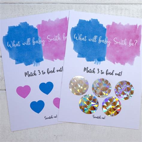 Gender Reveal Scratch off Cards - Etsy