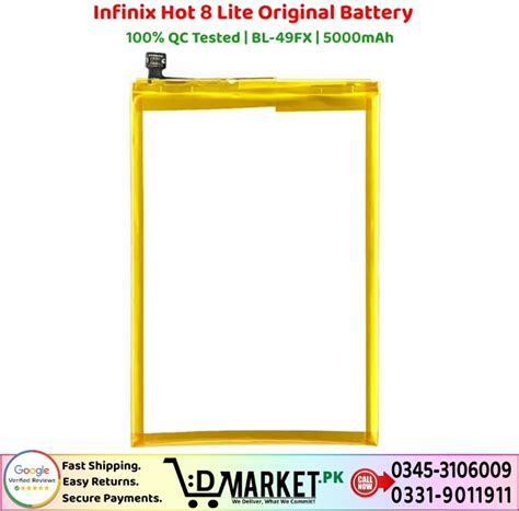 Infinix Hot 8 Lite Original Battery Price In Pakistan