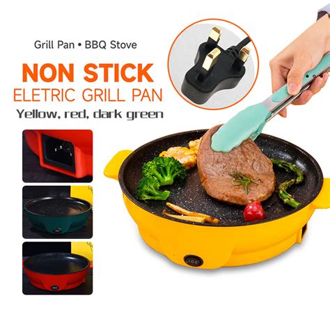 Electric Frying Pan Non Stick Bbq Teppanyaki Grill Hot Multifunction Portable Smokeless Grill