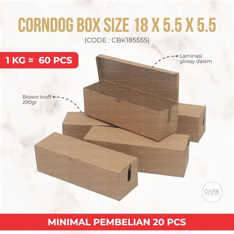 Jual Corndog Box 18x55x55 Hotang Box Hotdog Box Sosis Box Sate