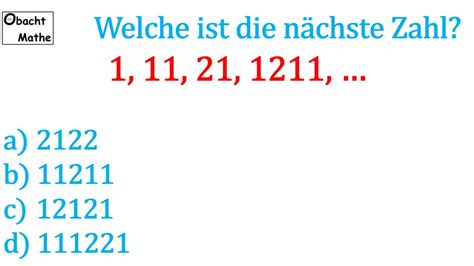 Mathe Basics 48 Welche ist nächste Zahl Hast DU Mathe