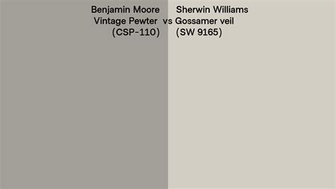 Benjamin Moore Vintage Pewter Csp 110 Vs Sherwin Williams Gossamer