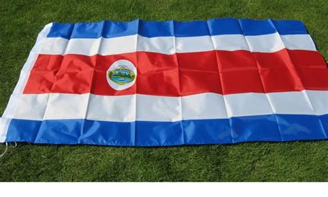 Bandera De Costa Rica Bandera De Poliéster 3x5ft Flyingn Colgando