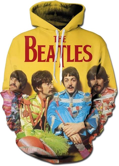 Buy SHOEWPQIA Men's The Beatles 3D Print Pullover Hooded Sweatshirt ...