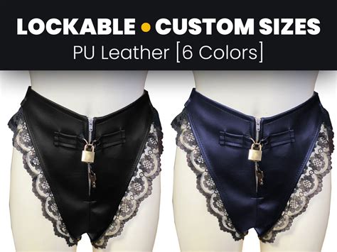 Lockable Sissy Training Pu Leather Femboy Sissy Panties Sissy Lingerie Panties For Men Sissy