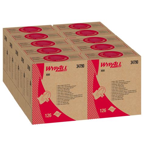 Wypall® X60 Extended Use Cloths 34790 White Pop Up 10 Boxes Case