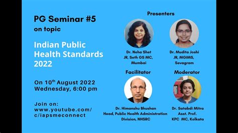 Pg Seminar Indian Public Health Standards Youtube