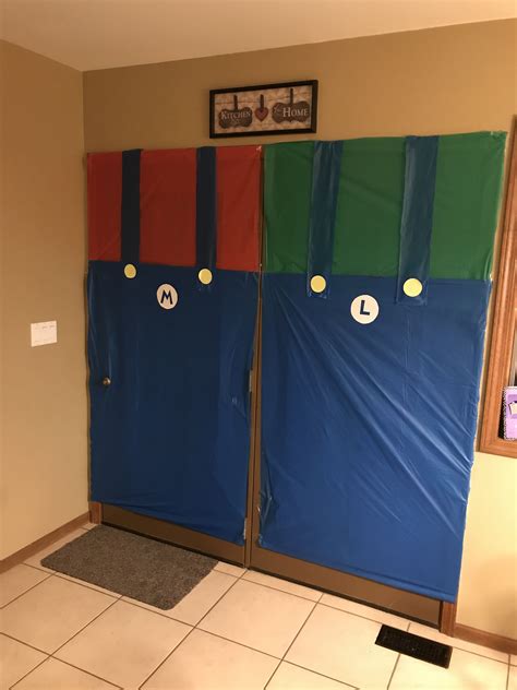 Mario Luigi Door Decoration Super Mario Bros Party Mario Bros