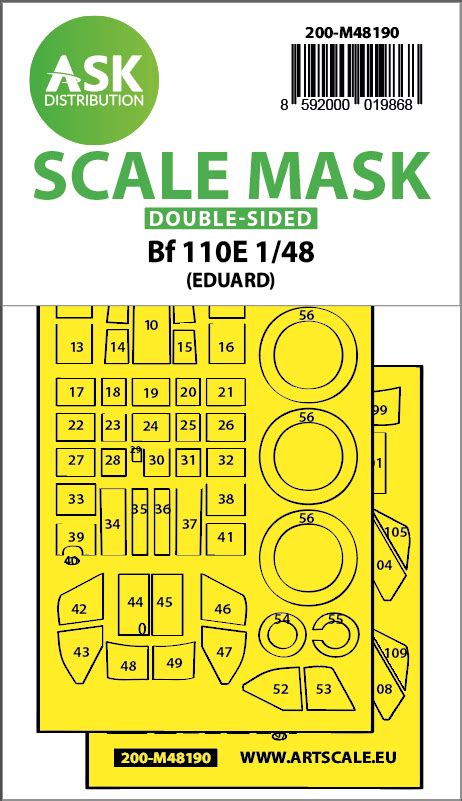 Art Scale Kit M Masking Set Messerschmitt Bf E Eduard