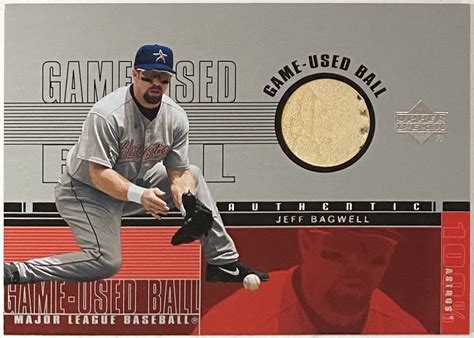 Jeff Bagwell 2001 Upper Deck Houston Astros Baseball Card W Piece Of