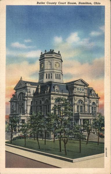 Butler County Court House Hamilton Oh Postcard