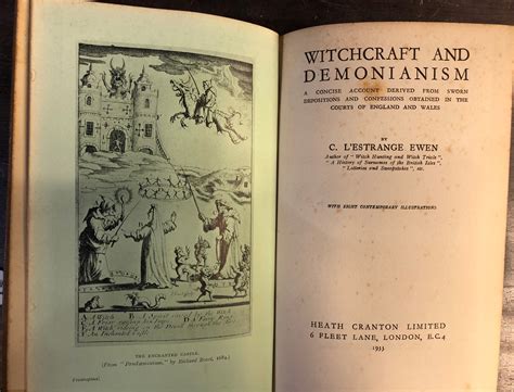 Heath Cranton C L Estrange Ewen Witchcraft And Demonianism Naked Book