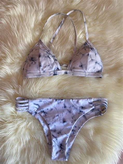 Marble Bikini Women S Fashion Swimwear Bikinis Swimsuits On Carousell