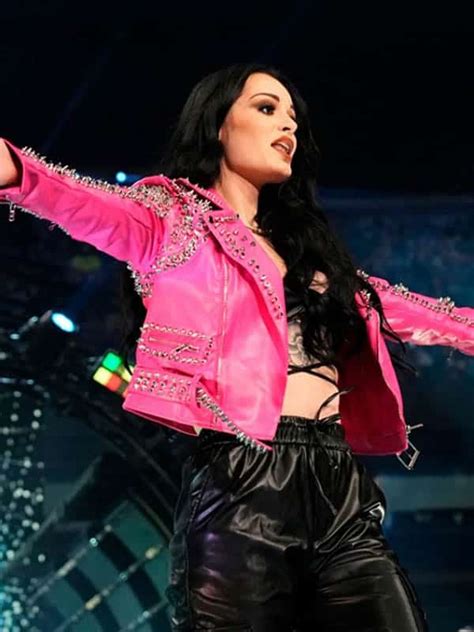 WWE Paige AEW Dynamite Saraya Pink Spiked Leather Jacket