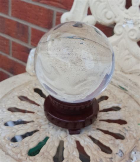 Large Clear Crystal Ball Scrying Looking Lead Crystal Ball Etsy