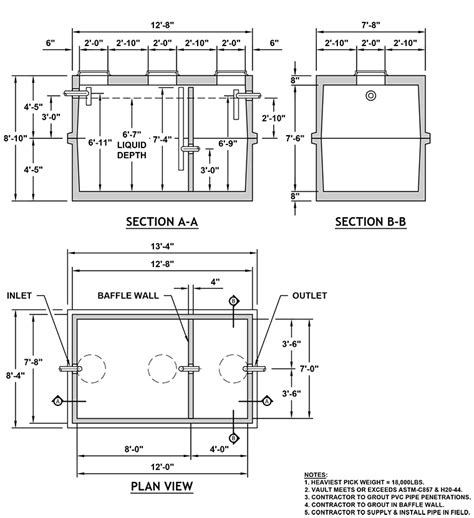 4000 Gallon Grease Interceptor 712 Columbia Precast Products