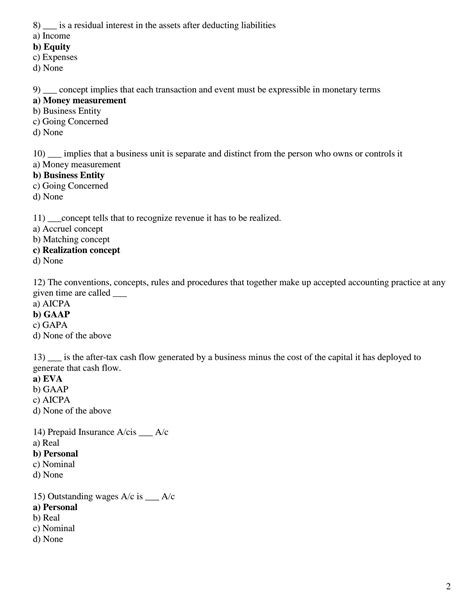 Solution Basic Accounting Mcqs With Answers Studypool