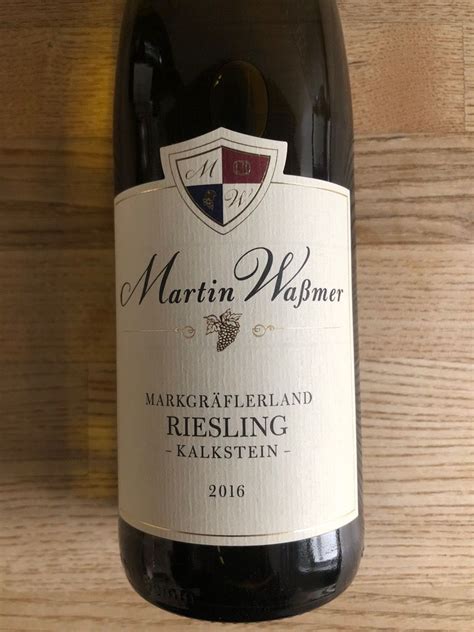 2016 Martin Waßmer Markgräflerland Riesling Spätlese trocken Kalkstein