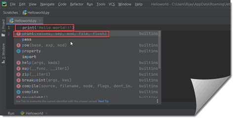 Python Hello World Program Step By Step Using Pycharm Visual Studio