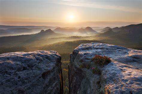 Sunlight Landscape Forest Mountains Sunset Sea Hill Rock Nature