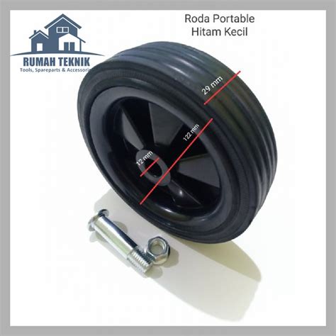 Jual Roda Kompresor Angin Portable Hitam Kecil 120 Mm X 12 Mm Shopee