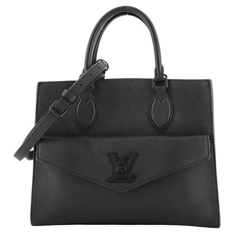 louis vuitton lockme monochrome tote leather pm  stdibs lockme