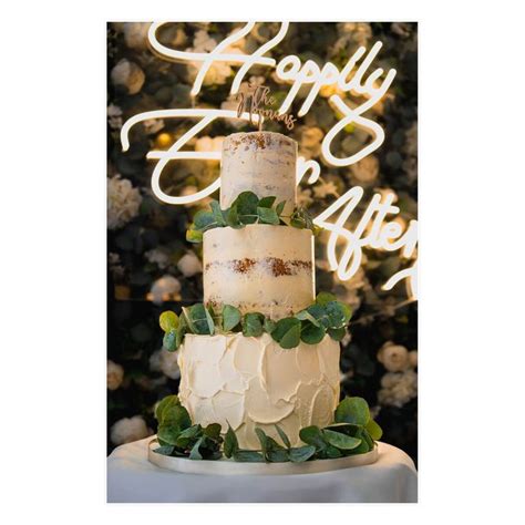 Semi Naked Buttercream Wedding Cake