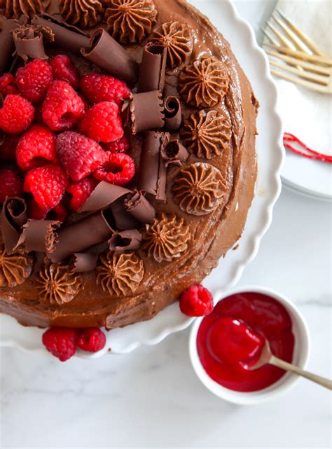 Chocolate Mousse Cake With Raspberry Sauce Bake At 350°