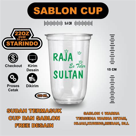 Jual Sablon Cup Oval 22oz 9 5gr STARINDO Min 500pcs Gelas Plastik PP