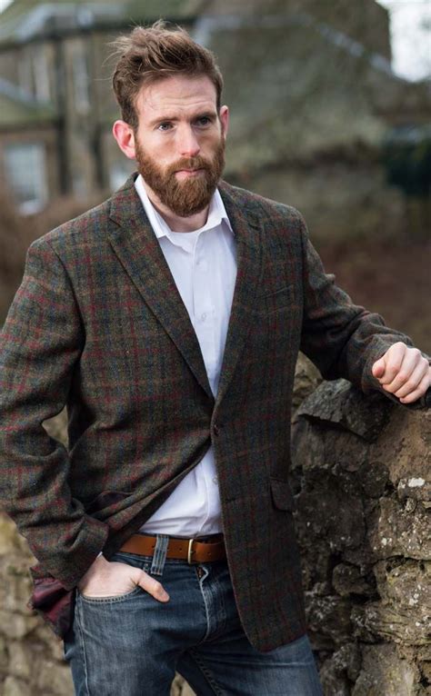 Angus Slim Fit Harris Tweed Jacket By Scotweb Jackets Men Fashion