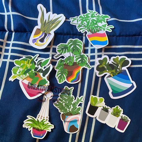 Gay Men Pride Flag Plant Sticker LGBTQA Pride Plant Sticker Etsy