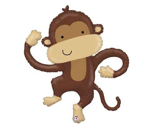 Monkey Balloon 40 Inch Foil Balloon Zoo Safari Circus Birthday Etsy