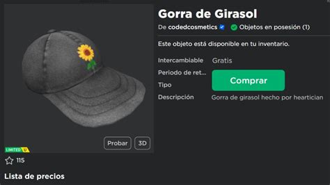 Como Conseguir Gorra De Girasol Completamente Gratis En Roblox Youtube