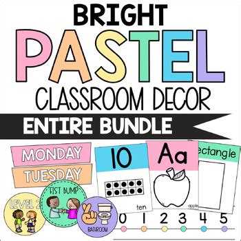 Bright Pastel Classroom Decor ENTIRE BUNDLE By Popping Into Kinder